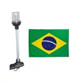 Mastro retrátil Led Alto Brilho com Base Preta e Bandeira do Brasil - Cód. RM270