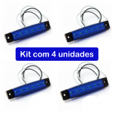 Luz de Cortesia Azul Slim 6 Leds 12v e 24v - Kit 4 unidades - Cód. RM255