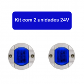 Luz de Cortesia Redonda Azul 6 Leds - Apenas 24V - Kit 02 unidades - Cód. RM310