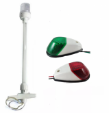 Kit Bombordo e Boreste Branco 5 Leds + Mastro Branco com Led - Cód. RM086