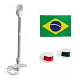 Kit Bombordo e Boreste + Mastro branco com Led + Bandeira do Brasil - Cód. RM212