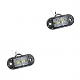 Luz de Cortesia Cristal Branca 2 Ultra Leds 12v e 24v - Kit 2 unidades - Cód. RM014