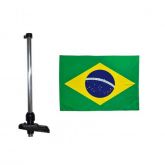 Kit Mastro Porta Bandeira Retrátil Preto + Bandeira do Brasil - Cód. RM250