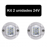 Luz de Cortesia Redonda Branca 6 Leds - Apenas 24V - Kit 02 unidades - Cód. RM309