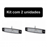 Luz de Cortesia Branca Slim 6 Leds 12v e 24v - Kit 2 unidades - Cód. RM320
