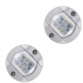 Luz de Cortesia Redonda Branca 6 Leds 12V - Kit 02 unidades - Cód. RM307